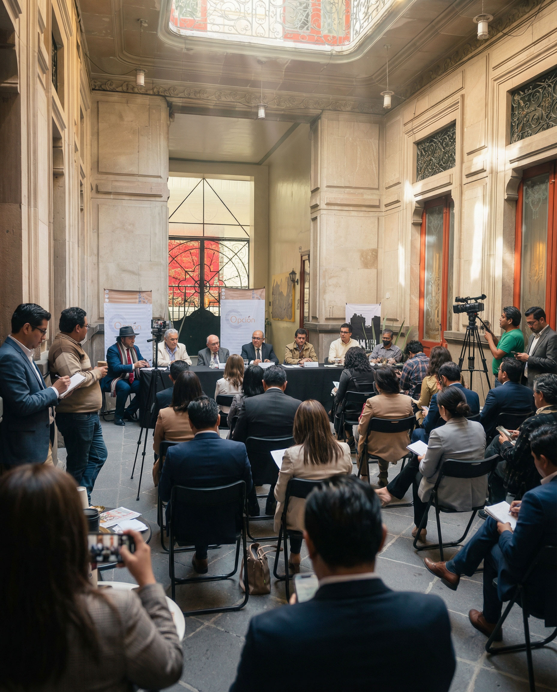Conferencia de prensa en Casa de los Ángeles - Vista panorámica